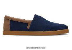 hombres alp adelante Toms LF64T8405 zapatos nubuck azul marino