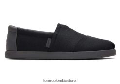 hombres alp adelante Toms LF64T8433 zapatos lienzo encerado negro