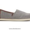 hombres alpargata cambray Toms LF64T8421 zapatos gris