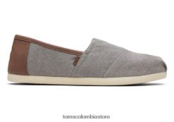 hombres alpargata cambray Toms LF64T8421 zapatos gris