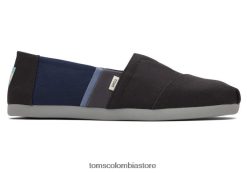 hombres alpargata color block Toms LF64T8407 zapatos negro/azul marino