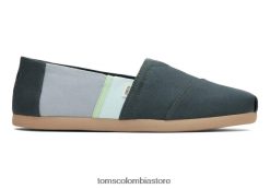 hombres alpargata color block Toms LF64T8408 zapatos bosque verde