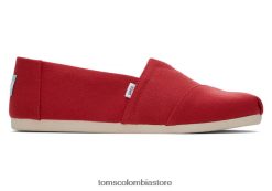 hombres alpargata de algodón reciclado Toms LF64T8384 zapatos rojo
