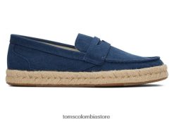 hombres alpargata de cuerda stanford 2.0 Toms LF64T8442 zapatos algodón reciclado azul marino