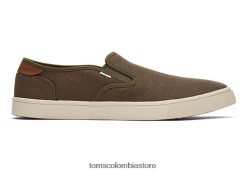 hombres bajo deslizamiento en Toms LF64T8481 zapatos oliva oscuro