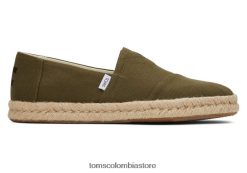 hombres cuerda de alpargata 2.0 Toms LF64T8419 zapatos oliva oscuro