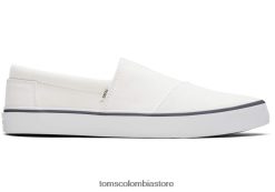 hombres deslizamiento fenix en Toms LF64T8467 zapatos blanco