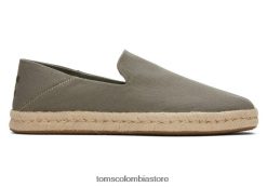 hombres lona de algodón reciclado santiago Toms LF64T8437 zapatos algodón reciclado gris vetiver