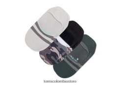 hombres paquete de 3 calcetines invisibles Toms LF64T8494 accesorios raya de camuflaje