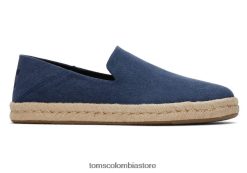 hombres santiago eco algodon reciclado Toms LF64T8435 zapatos algodón reciclado azul marino