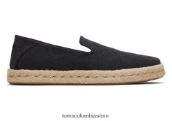 hombres santiago eco algodon reciclado Toms LF64T8438 zapatos algodón reciclado negro