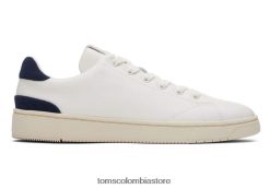 hombres zapatillas trvl lite cuero Toms LF64T8471 zapatos moldura de porcelana/azul