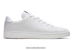 hombres zapatillas trvl lite Toms LF64T8450 zapatos cuero blanco