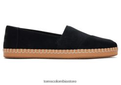 mujer abrigo de piel de alpargata Toms LF64T851 zapatos ante negro