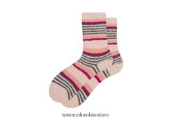 mujer acogedores calcetines acolchados rosa Toms LF64T8373 accesorios raya