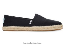 mujer Alpargata alpargata de cuerda de algodón eco reciclado Toms LF64T8163 zapatos negro