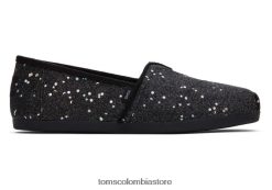 mujer alpargata brillo cósmico Toms LF64T863 zapatos negro