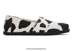 mujer alpargata con estampado de vaca Toms LF64T890 zapatos estampado de vaca negro