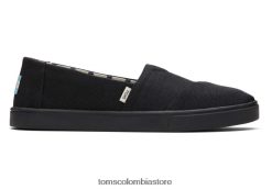 mujer alpargata con suela cupsole Toms LF64T8273 zapatos negro sobre negro