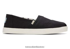 mujer alpargata con suela cupsole Toms LF64T8280 zapatos negro