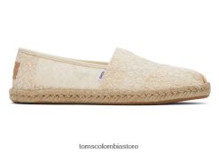 mujer alpargata cuerda encaje floral alpargata Toms LF64T8158 zapatos encaje ramillete natural