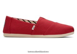 mujer alpargata de algodón reciclado Toms LF64T843 zapatos rojo