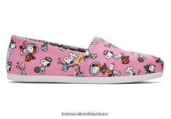 mujer alpargata de maní Toms LF64T847 zapatos impresión rosa snoopy