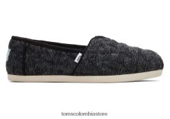 mujer alpargata de piel sintética Toms LF64T870 zapatos punto negro