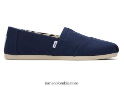 mujer alpargata eco algodon reciclado ancho ancho Toms LF64T814 zapatos azul marino ancho