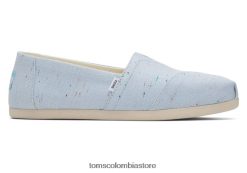 mujer alpargata eco algodon reciclado jaspeado Toms LF64T841 zapatos flameado azul pastel moteado