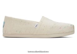 mujer alpargata eco algodon reciclado jaspeado Toms LF64T842 zapatos flameado natural moteado