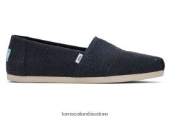 mujer alpargata eco algodon reciclado jaspeado Toms LF64T853 zapatos slub moteado negro