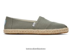 mujer alpargata eco cuerda alpargata Toms LF64T8160 zapatos vetiver gris texturizado tejido