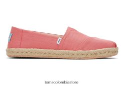 mujer alpargata eco cuerda alpargata Toms LF64T8162 zapatos tejido con textura de melocotón