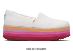 mujer alpargata eco plataforma alpargata Toms LF64T8120 zapatos lona blanca