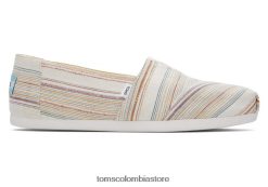 mujer alpargata eco rayas algodon reciclado Toms LF64T828 zapatos rayas suaves naturales