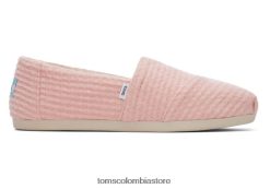mujer alpargata eco repreve waffle knit Toms LF64T8132 zapatos punto gofre rosa pastel