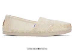 mujer alpargata encaje geométrico Toms LF64T833 zapatos encaje geométrico natural