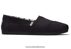 mujer alpargata herencia Toms LF64T8116 zapatos negro sobre negro
