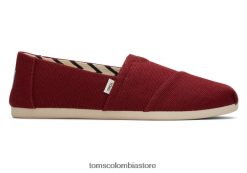 mujer alpargata herencia Toms LF64T813 zapatos rojo cereza