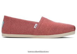 mujer alpargata lino metalizado Toms LF64T8129 zapatos rosa descolorida