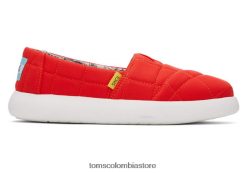 mujer alpargata malva snoopy Toms LF64T8308 zapatos rojo