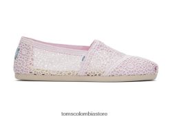 mujer alpargata marroquí a crochet Toms LF64T835 zapatos lila