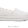 mujer alpargata midform alpargata Toms LF64T860 zapatos lona blanca