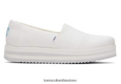 mujer alpargata midform alpargata Toms LF64T860 zapatos lona blanca
