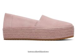 mujer alpargata plataforma valencia Toms LF64T8171 zapatos gamuza rosa