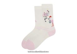 mujer calcetines acolchados ligeros flamencos Toms LF64T8372 accesorios flamenco blanco