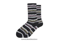 mujer cómodos calcetines acolchados con rayas Toms LF64T8359 accesorios brillo negro