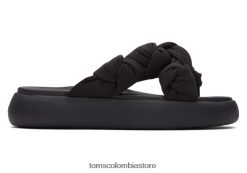 mujer cruce de malva anudado Toms LF64T8241 zapatos negro