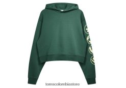 mujer krost la sudadera corta con capucha de riley Toms LF64T8349 ropa sudadera con capucha verde